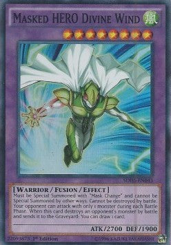 Masked HERO Divine Wind⁣ - Structure Deck: HERO Strike⁣ (Super Rare)⁣ [043]