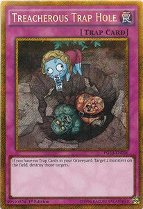 Treacherous Trap Hole⁣ - Premium Gold: Infinite Gold⁣ (Gold Secret Rare)⁣ [036]