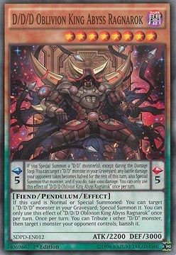 D/D/D Oblivion King Abyss Ragnarok⁣ - Structure Deck: Pendulum Domination⁣ (Common)⁣ [012]