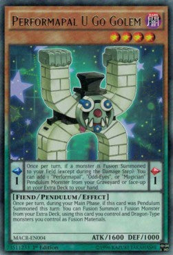 Performapal U Go Golem⁣ - Maximum Crisis⁣ (Rare)⁣ [004]