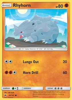 Rhyhorn⁣ - Burning Shadows⁣ (Common)⁣ [65]