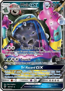 Alolan Muk GX⁣ - Burning Shadows⁣ (Ultra Rare)⁣ [84]