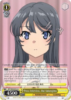 Press Interview, Mai Sakurajima - Rascal Does Not Dream of Bunny Girl Senpai (Uncommon) [SBY/W64-012]