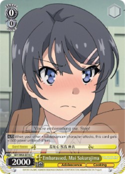 Embarassed, Mai Sakurajima - Rascal Does Not Dream of Bunny Girl Senpai (Common) [SBY/W64-016]