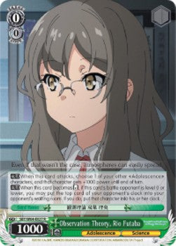 Observation Theory, Rio Futaba (V.1 - Rare) - Rascal Does Not Dream of Bunny Girl Senpai (Rare) [SBY/W64-027]