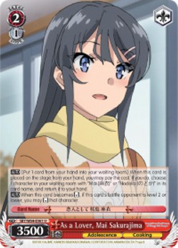 As a Lover, Mai Sakurajima - Rascal Does Not Dream of Bunny Girl Senpai (Uncommon) [SBY/W64-061]