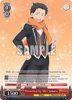 Presented by Me! Subaru - Re:ZERO -Starting Life in Another World- Memory Snow (Uncommon) [RZ/S68-030]