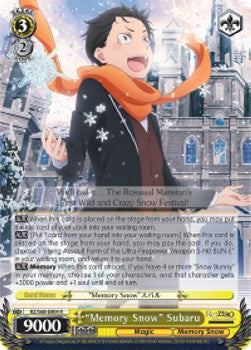 "Memory Snow" Subaru (V.1 - Rare) - Re:ZERO -Starting Life in Another World- Memory Snow (Rare) [RZ/S68-004]