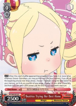 Beatrice Trying Her Best Alone (V.1 - Rare) - Re:ZERO -Starting Life in Another World- Memory Snow (Rare) [RZ/S68-018]