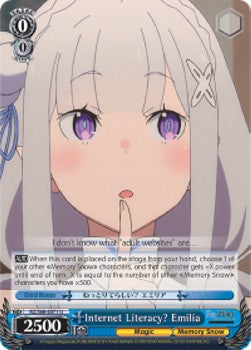 Internet Literacy? Emilia - Re:ZERO -Starting Life in Another World- Memory Snow (Uncommon) [RZ/S68-071]