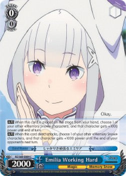 Emilia Working Hard - Re:ZERO -Starting Life in Another World- Memory Snow (Common) [RZ/S68-084]