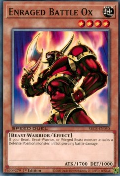 Enraged Battle Ox⁣ - Speed Duel: Battle City Box⁣ (Common)⁣ [050]
