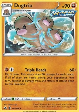 Dugtrio⁣ - Chilling Reign⁣ (Rare)⁣ [077]