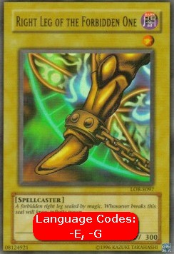 Right Leg of the Forbidden One (V.1 - Ultra Rare)⁣ - Legend of Blue Eyes White Dragon⁣ (Ultra Rare)⁣ [097]