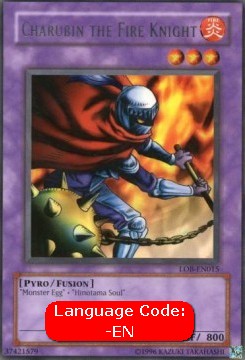 Charubin the Fire Knight (V.4 - Rare)⁣ - Legend of Blue Eyes White Dragon⁣ (Rare)⁣ [EN015]