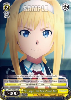 "As Long as I Can Wield a Sword" Alice - Sword Art Online -Alicization- Vol.2 (Uncommon) [SAO/S80-018]