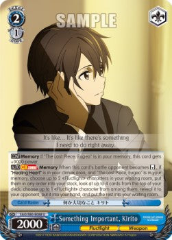 Something Important, Kirito - Sword Art Online -Alicization- Vol.2 (Uncommon) [SAO/S80-088]