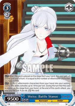 Weiss: Battle Stance (V.1 - Trial Deck) - RWBY (Trial Deck) [RWBY/WX03-T19]