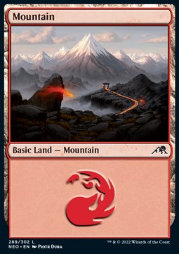 Mountain (V.3)⁣ - Kamigawa: Neon Dynasty⁣ (Land)⁣ [289]
