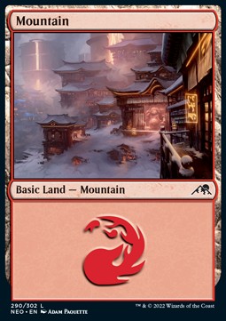 Mountain (V.4)⁣ - Kamigawa: Neon Dynasty⁣ (Land)⁣ [290]