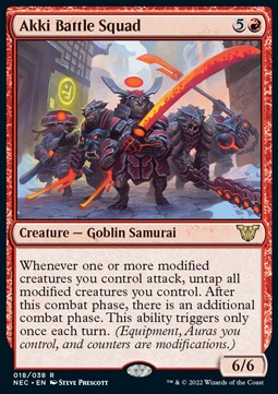 Akki Battle Squad (V.1)⁣ - Commander: Kamigawa: Neon Dynasty⁣ (Rare)⁣ [18]