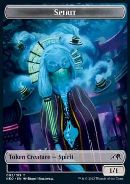 Spirit Token (C 1/1) // Saproling Token (G 1/1)⁣ - Commander: Kamigawa: Neon Dynasty⁣ (Token)⁣ [T 2/10]