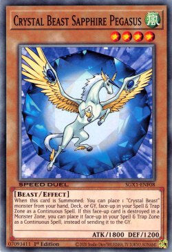 Crystal Beast Sapphire Pegasus (V.1 - Common)⁣ - Speed Duel GX: Duel Academy Box⁣ (Common)⁣ [F08]