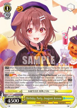Birthday Party, Inugami Korone (V.1 - Trial Deck) - Hololive production (Trial Deck) [HOL/W91-T60]