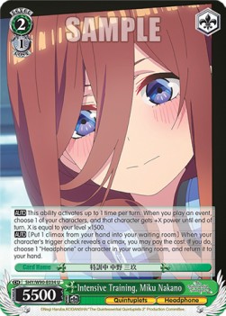 Intensive Training, Miku Nakano (V.1 - Uncommon) - The Quintessential Quintuplets 2 (Uncommon) [5HY/W90-034]