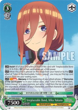Irreplaceable Bond, Miku Nakano (V.1 - Common) - The Quintessential Quintuplets 2 (Common) [5HY/W90-042]