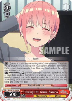 Dozing Off, Ichika Nakano (V.1 - Uncommon) - The Quintessential Quintuplets 2 (Uncommon) [5HY/W90-061]