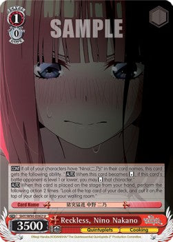 Reckless, Nino Nakano (V.1 - Uncommon) - The Quintessential Quintuplets 2 (Uncommon) [5HY/W90-062]