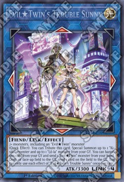 EvilTwin's Trouble Sunny - 2022 Tin of the Pharaoh's Gods (Secret Rare) [MP22-216]