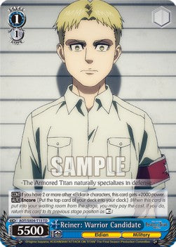 Reiner: Warrior Candidate - Attack On Titan: Final Season (Trial Deck) [AOT/SX04-T15]