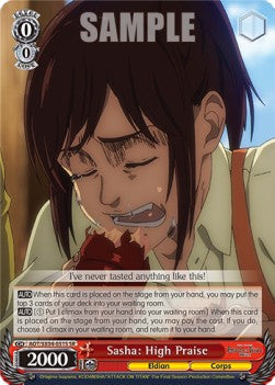 Sasha: High Praise (V.2 - Super Rare)⁣ - Attack On Titan: Final Season⁣ (Super Rare)⁣ [051]