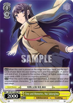 Time and Memories, Mai Sakurajima (V.1 - Double Rare) - Rascal Does Not Dream of a Dreaming Girl (Double Rare) [SBY/W77-001]