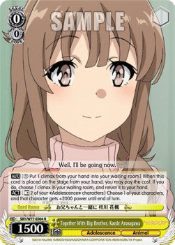 Together With Big Brother, Kaede Azusagawa (V.1 - Rare) - Rascal Does Not Dream of a Dreaming Girl (Rare) [SBY/W77-004]