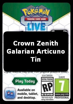 Live Code Card (Galarian Articuno Tin)⁣ - Crown Zenith⁣ (Online Code Card)