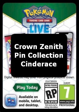 Live Code Card (Cinderace Pin Collection)⁣ - Crown Zenith⁣ (Online Code Card)
