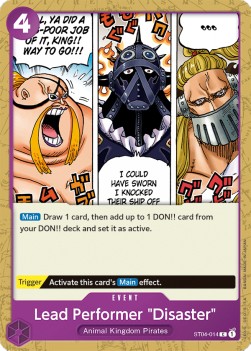 Lead Performer "Disaster" (ST04-014) (V.1)⁣ - Starter Deck: Animal Kingdom Pirates⁣ (Common)⁣ [014]