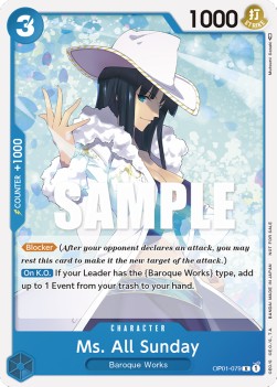 Ms. All Sunday (OP01-079)⁣ - Unnumbered Promos⁣ (Rare)⁣ [OP01-079]