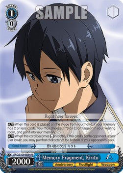 Memory Fragment, Kirito (V.1 - Uncommon) - Animation Sword Art Online 10th Anniversary (Uncommon) [SAO/S100-084]