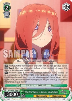 What She Wanted to Convey, Miku Nakano (V.1 - Uncommon)