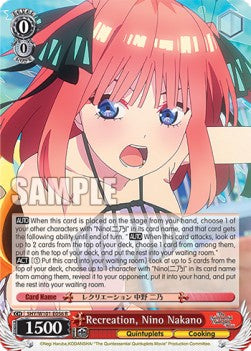 Recreation, Nino Nakano (V.1 - Rare) - The Quintessential Quintuplets Movie (Rare) [5HY/W101-56]