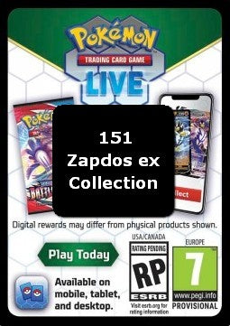 Live Code Card (Zapdos ex Collection)⁣ - 151⁣ (Online Code Card)