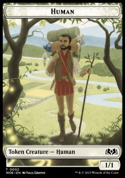 Human Token (W 1/1) // Food Token (V.1) - Wilds of Eldraine: Extras (Token) [XWOE-T 2/10]