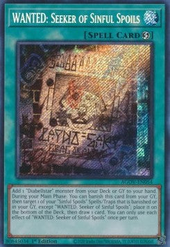 WANTED: Seeker of Sinful Spoils (V.1 - Secret Rare)⁣ - Age of Overlord⁣ (Secret Rare)⁣ [054]