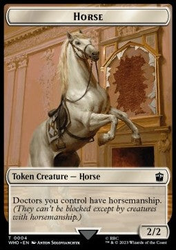 Horse Token (W 2/2) // Soldier Token (W 1/1)⁣ - Universes Beyond: Doctor Who: Extras⁣ (Token)⁣ [T 4/8]