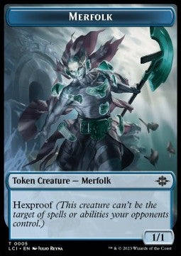 Merfolk Token (U 1/1 Hexproof) // Copy Token⁣ - The Lost Caverns of Ixalan: Tokens⁣ (Token)⁣ [T 5/1]
