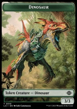 Dinosaur Token (G 3/3) // Gnome Token (A 1/1) - The Lost Caverns of Ixalan: Tokens (Token) [TLCI-T 10/16]